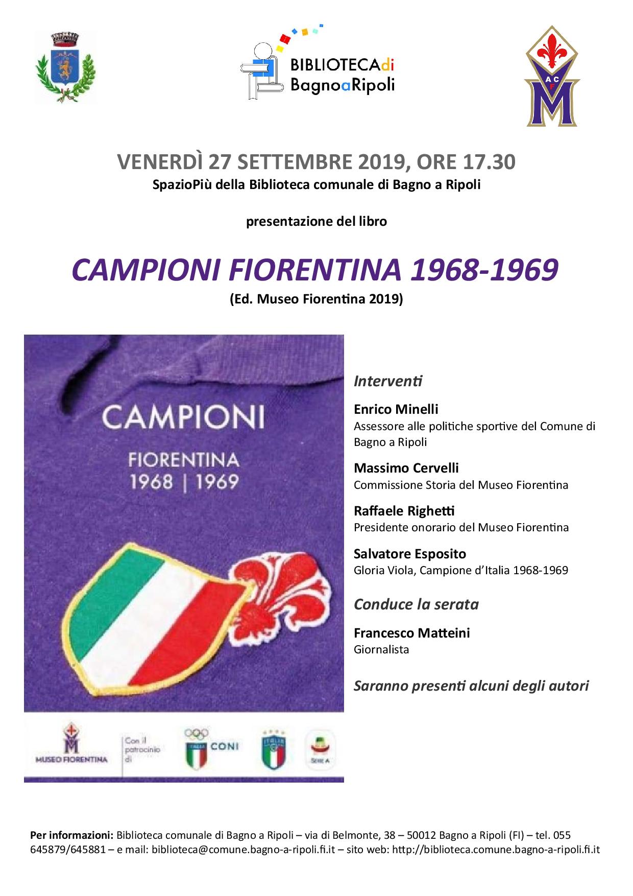 I “campioni” Della Fiorentina Del Secondo Scudetto Alla Biblioteca Di