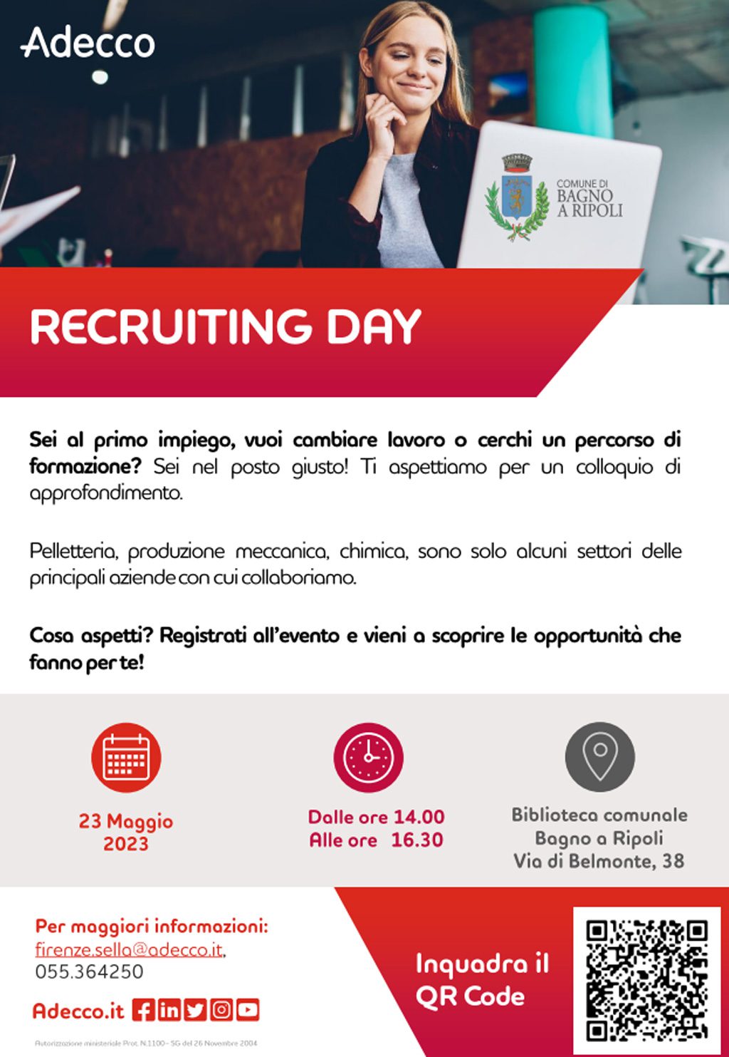 Cerchi Lavoro? In Biblioteca Il “recruiting Day” Di Adecco - QuiAntella.it